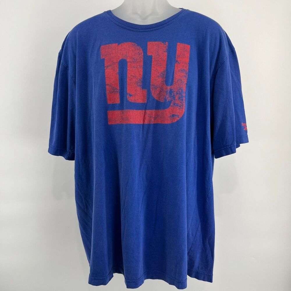 Vintage 2000s Reebok NY Giants T Shirt Mens Lg Blue NFL Gridiron Classic Y2K